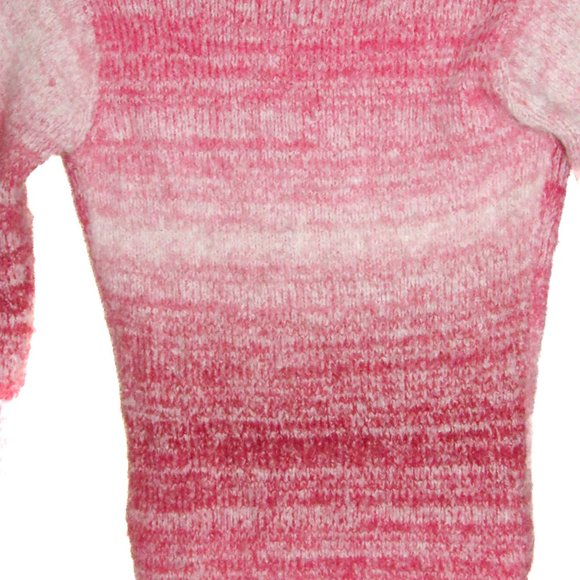 Body Central Pink & White Gradient weave soft sweater extra-long sleeves small - Picture 6 of 12